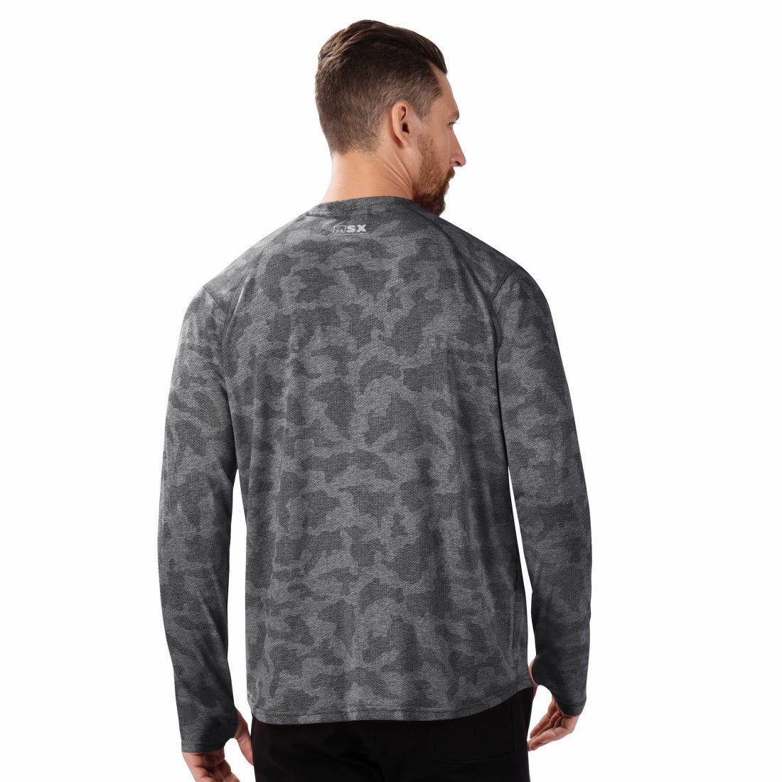 Detroit Lions MSX by Michael Strahan Performance Camo Long Sleeve T-Shirt Black