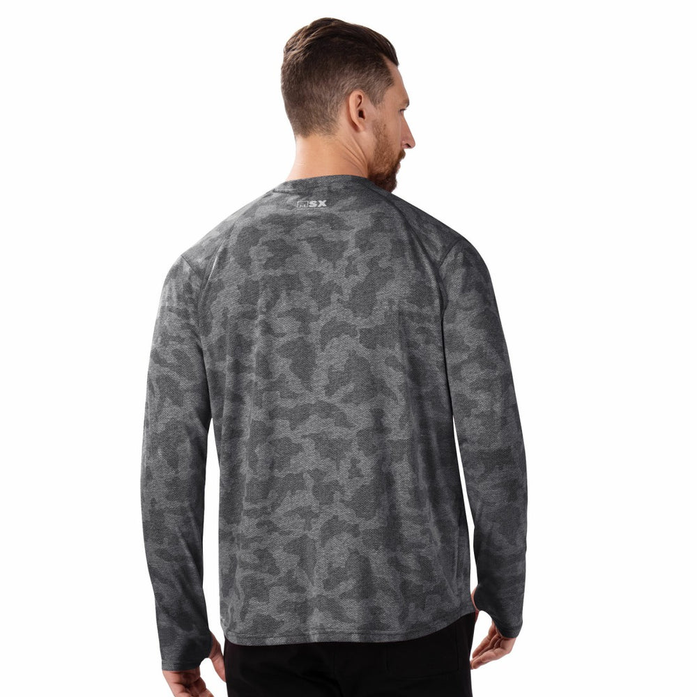 Detroit Lions MSX by Michael Strahan Performance Camo Long Sleeve T-Shirt Black