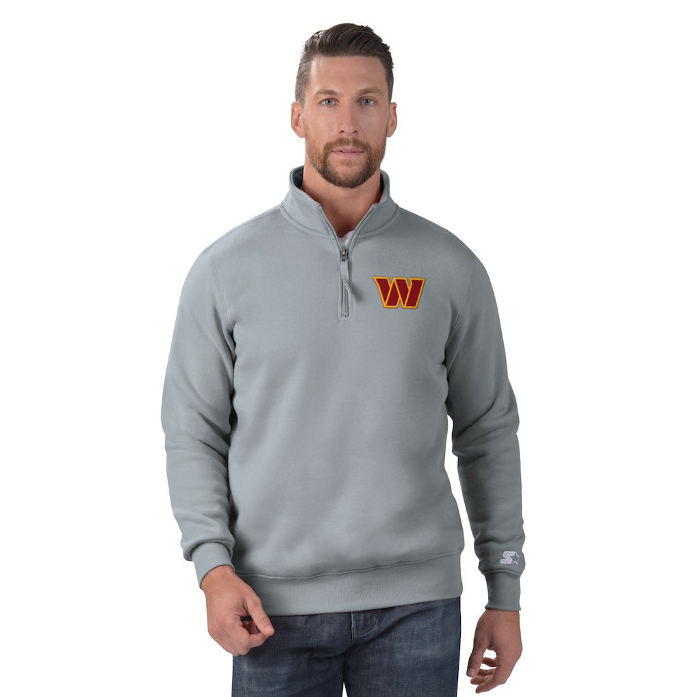 Washington Commanders Starter Classic Quarter-Zip Pullover Sweatshirt Gray