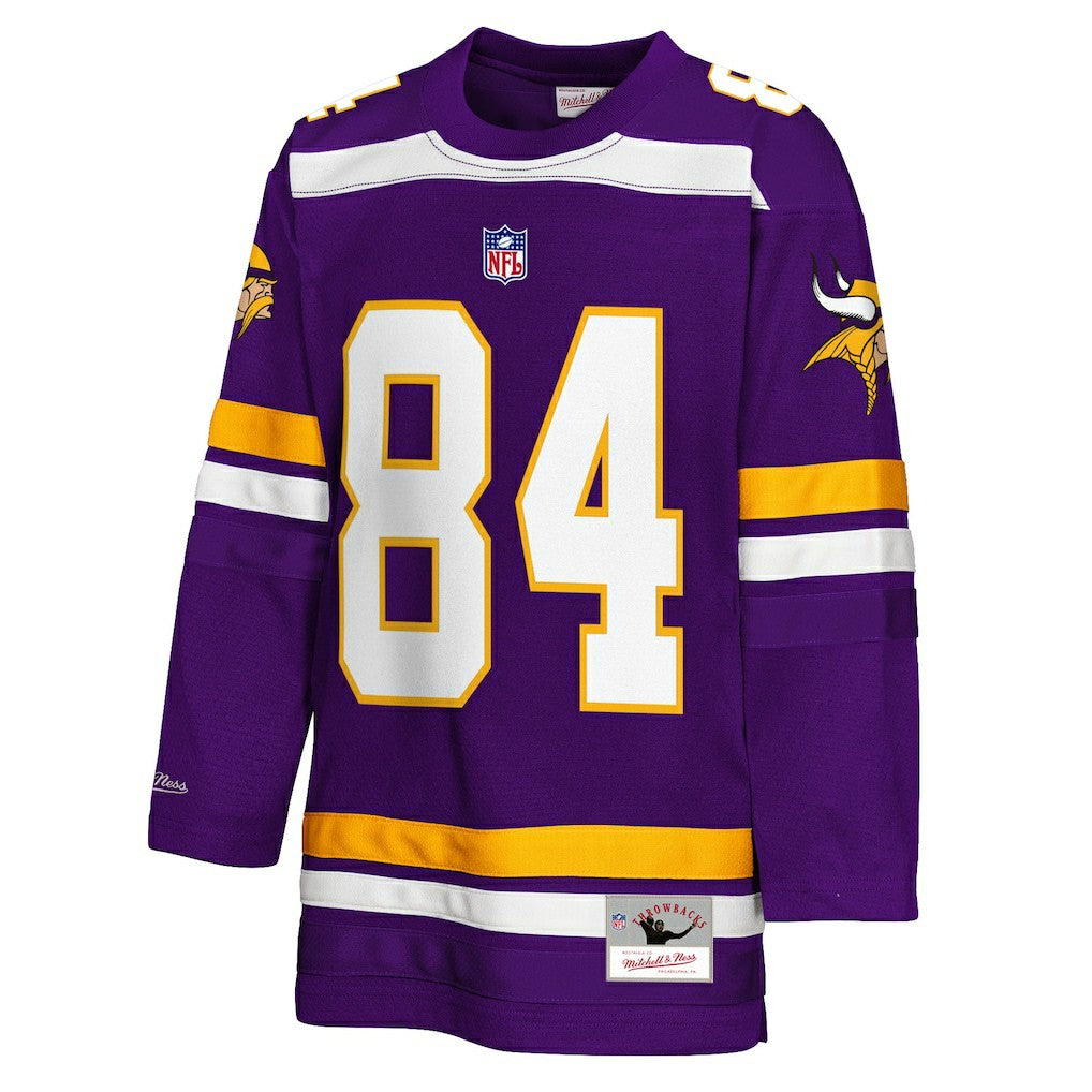 Mitchell & Ness Randy Moss Minnesota Vikings Youth Hockey Fashion Jersey Purple