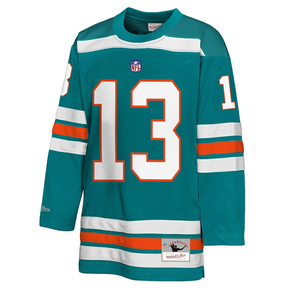 Mitchell & Ness Dan Marino Miami Dolphins Youth Hockey Fashion Jersey Aqua