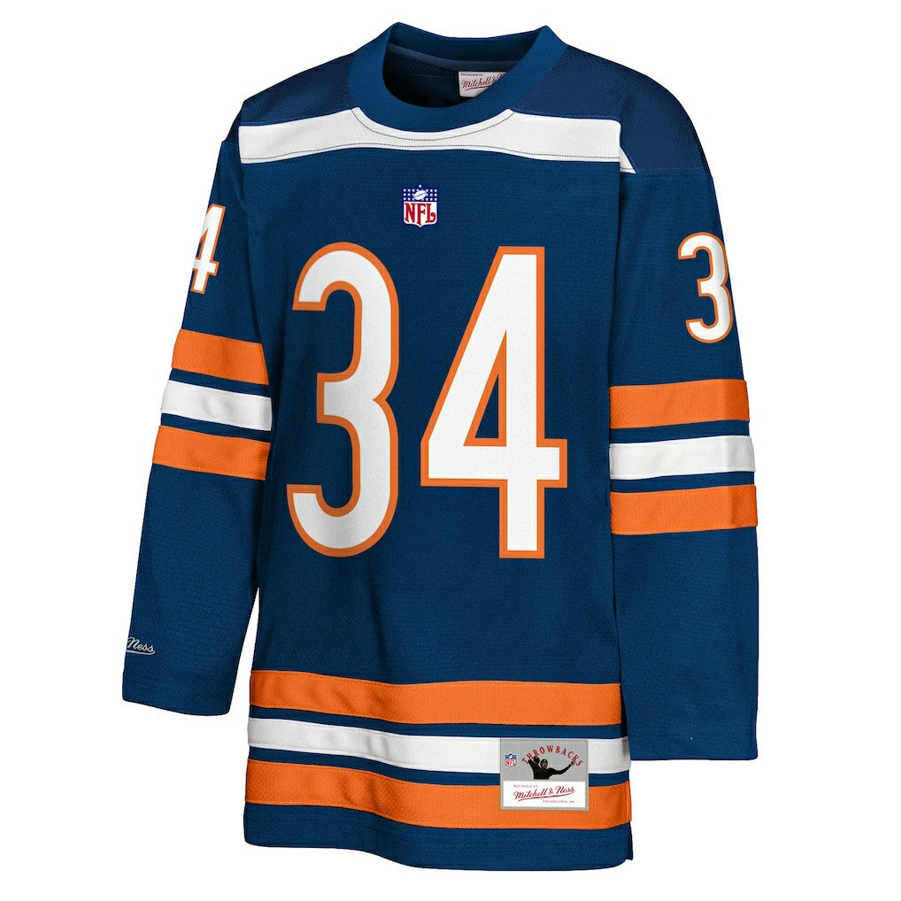 Mitchell & Ness Walter Payton Chicago Bears Youth Hockey Fashion Jersey Navy