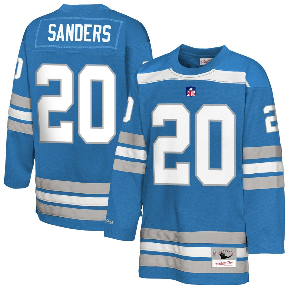 Mitchell & Ness Barry Sanders Detroit Lions Youth Hockey Fashion Jersey Blue