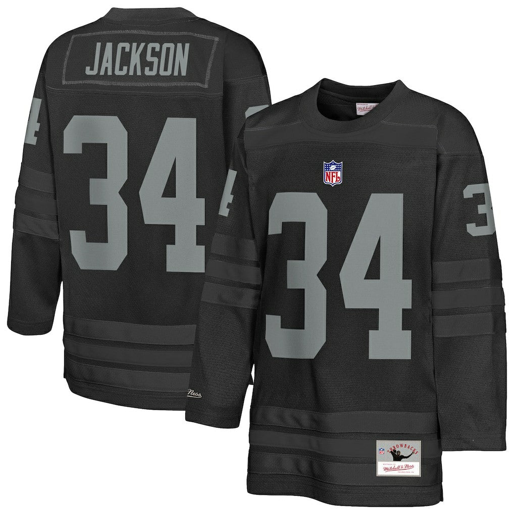 Mitchell & Ness Bo Jackson Las Vegas Raiders Youth Hockey Fashion Jersey Black