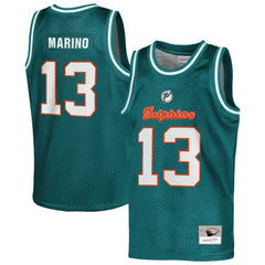 Mitchell & Ness Dan Marino Miami Dolphins Youth Retired Player NFL Basketball Fashion Jersey Aqua