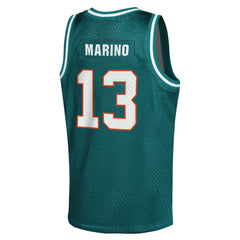 Mitchell & Ness Dan Marino Miami Dolphins Youth Retired Player NFL Basketball Fashion Jersey Aqua