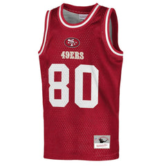 Mitchell & Ness Jerry Rice San Francisco 49ers Youth Retired Player NFL Basketball Fashion Jersey Scarlet