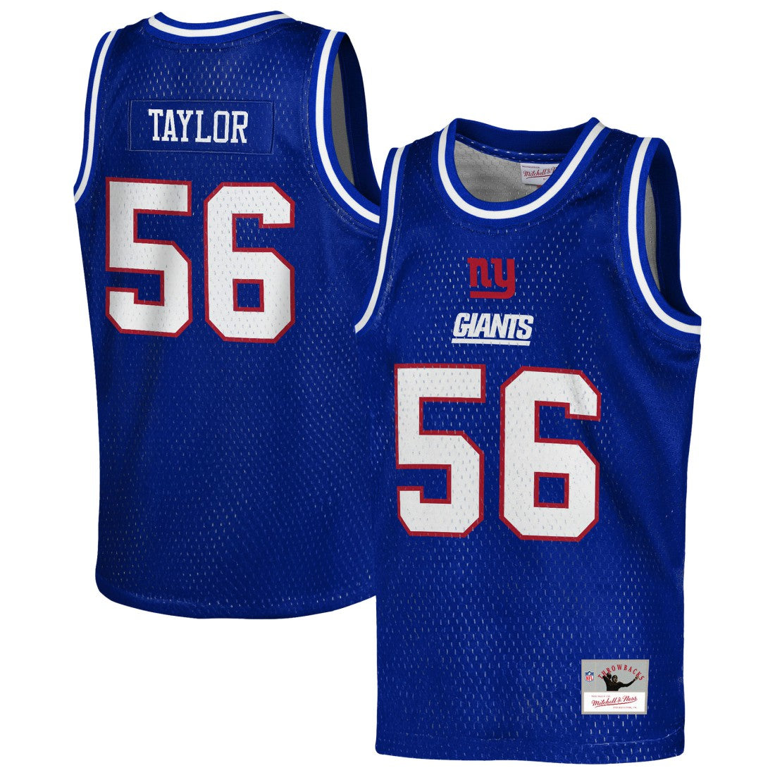 Mitchell & Ness Lawrence Taylor New York Giants Youth Retired Player NFL Basketball Fashion Jersey Royal