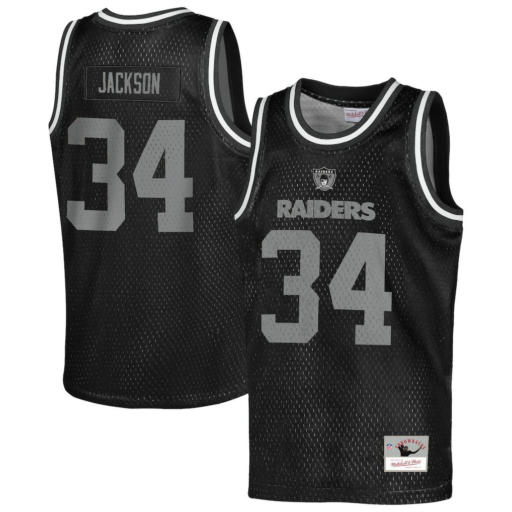Mitchell & Ness Bo Jackson Las Vegas Raiders Youth Retired Player NFL Basketball Fashion Jersey Black