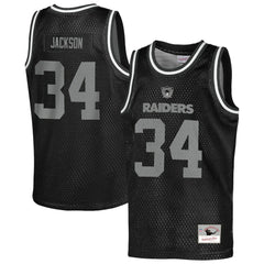Mitchell & Ness Bo Jackson Las Vegas Raiders Youth Retired Player NFL Basketball Fashion Jersey Black