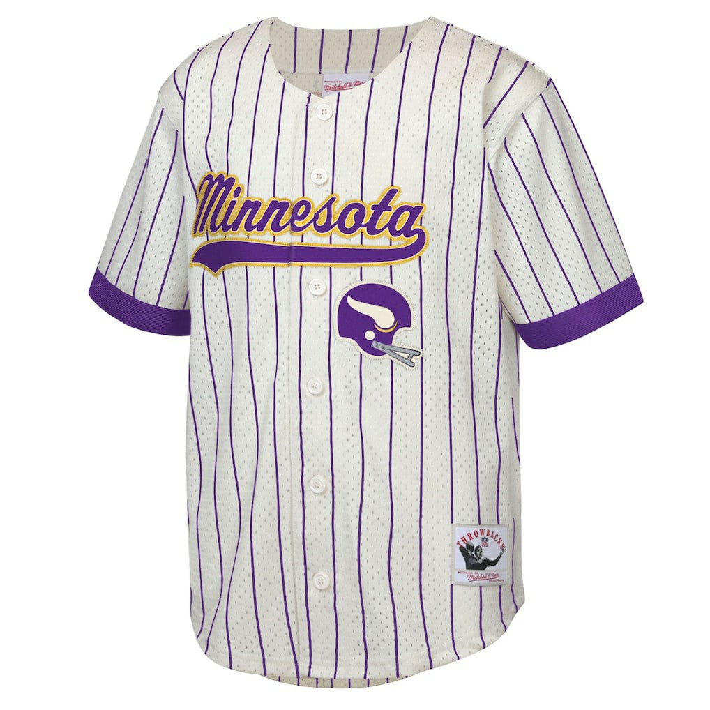 Mitchell & Ness Randy Moss Minnesota Vikings Youth Retired Player Name & Number Baseball Jersey Cream
