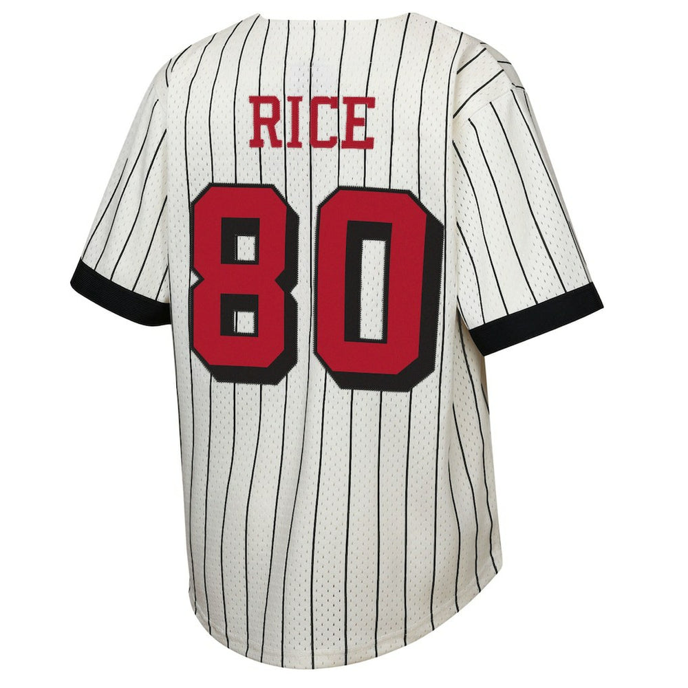 Mitchell & Ness Jerry Rice San Francisco 49ers Youth Retired Player Name & Number Baseball Jersey Cream