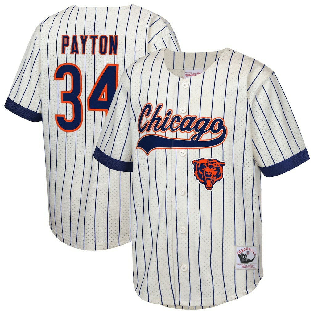 Mitchell & Ness Walter Payton Chicago Bears Youth Retired Player Name & Number Baseball Jersey Cream
