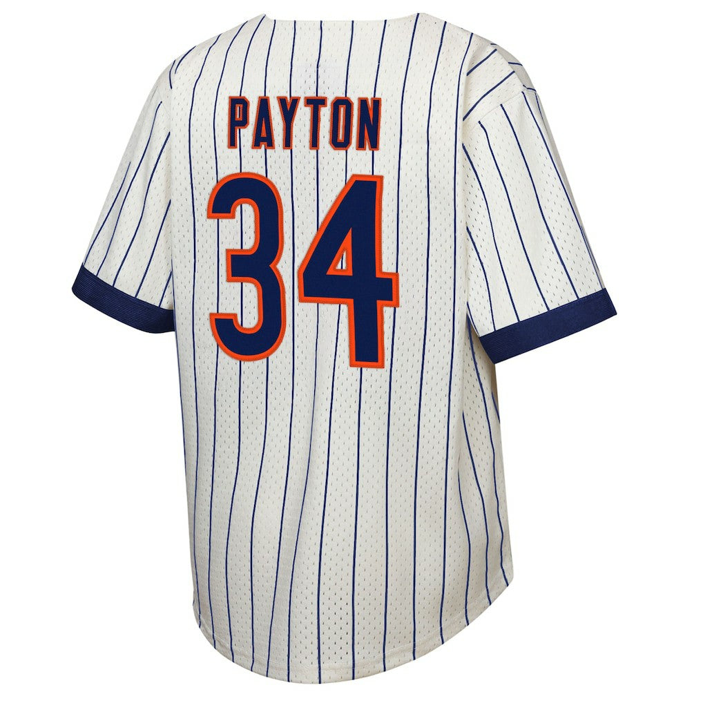 Mitchell & Ness Walter Payton Chicago Bears Youth Retired Player Name & Number Baseball Jersey Cream