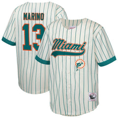 Mitchell & Ness Dan Marino Miami Dolphins Youth Retired Player Name & Number Baseball Jersey Cream