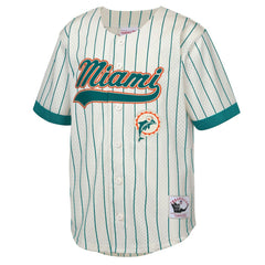 Mitchell & Ness Dan Marino Miami Dolphins Youth Retired Player Name & Number Baseball Jersey Cream