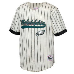 Mitchell & Ness Brian Dawkins Philadelphia Eagles Youth Retired Player Name & Number Baseball Jersey Cream