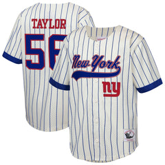 Mitchell & Ness Lawrence Taylor New York Giants Youth Retired Player Name & Number Baseball Jersey Cream