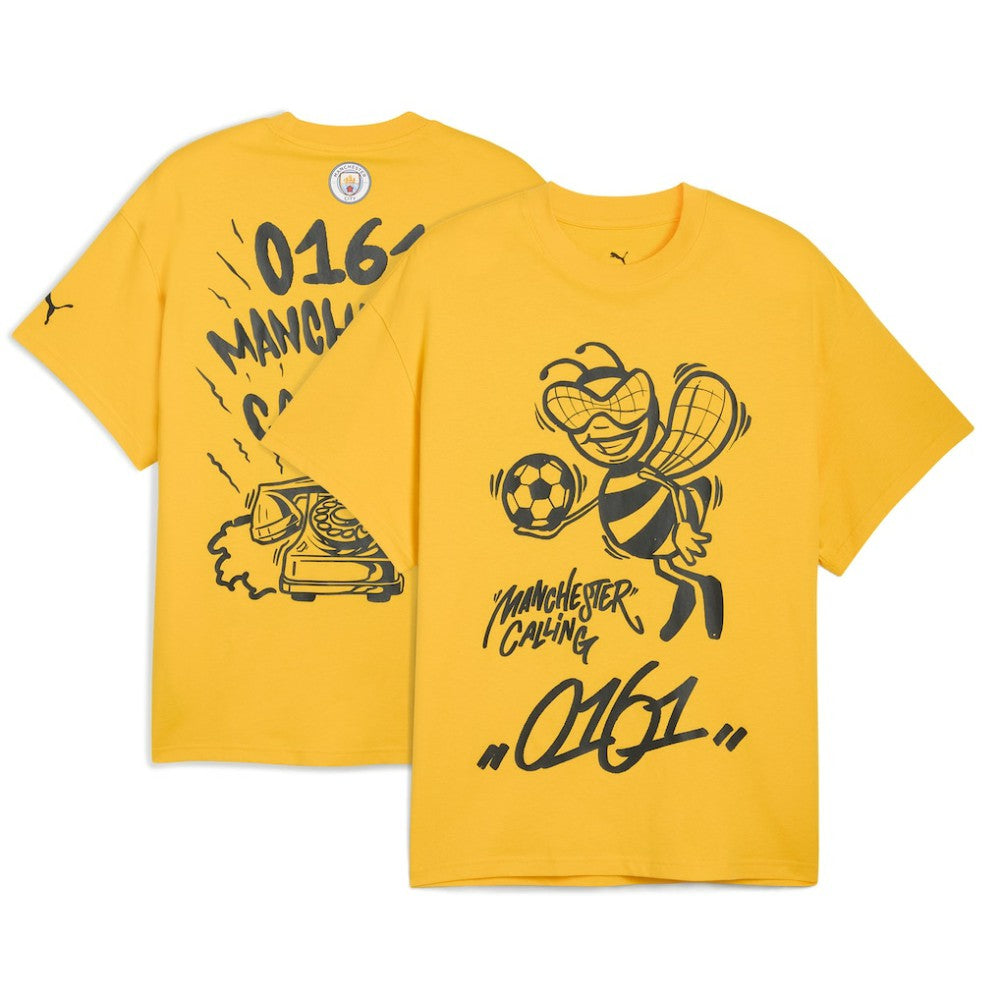 Manchester City 2025 FIFA Club World Cup Hoops T-Shirt Yellow - Puma outlet