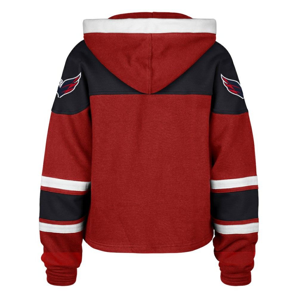 Washington Capitals '47 Women's Cropped Lacer Hoodie - Red - NHL 202773287