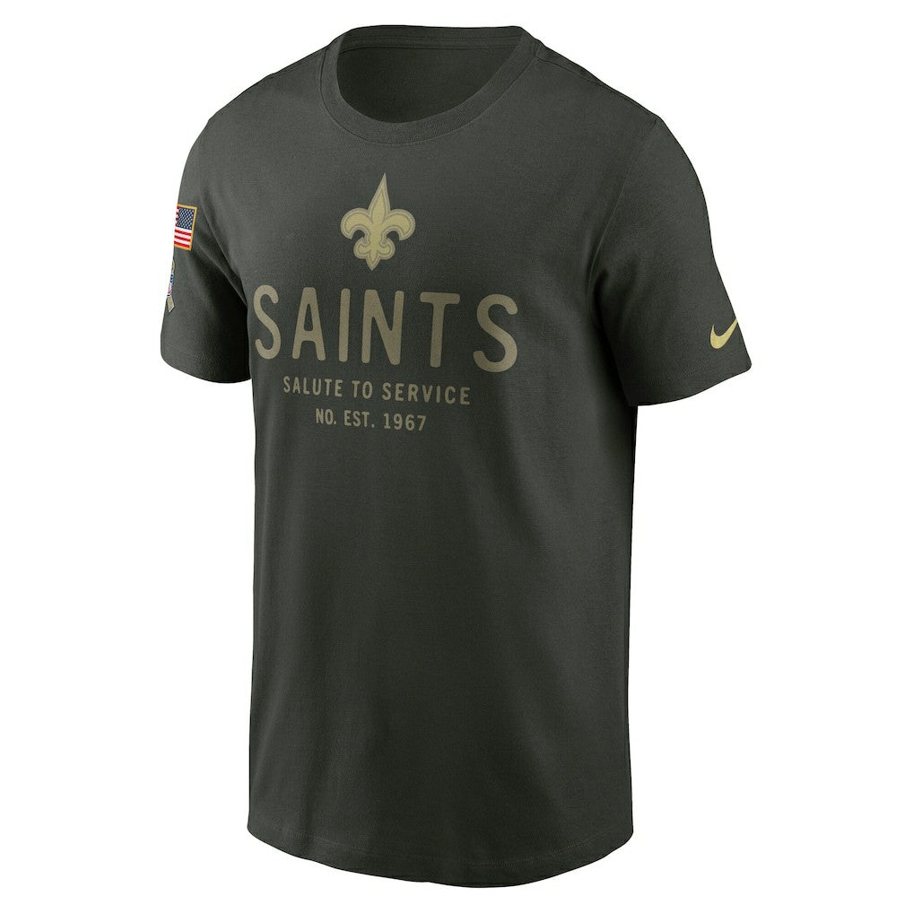 Nike New Orleans Saints 2025 Salute to Service Sideline Primary Edge Dri-FIT T-Shirt Forest Green