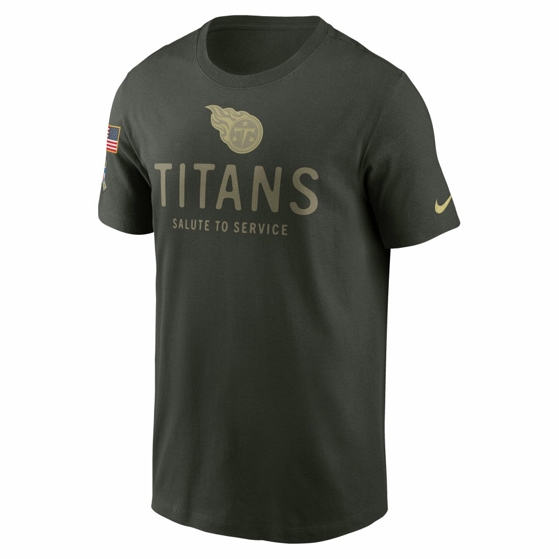 Nike Tennessee Titans 2025 Salute to Service Sideline Primary Edge Dri-FIT T-Shirt Forest Green