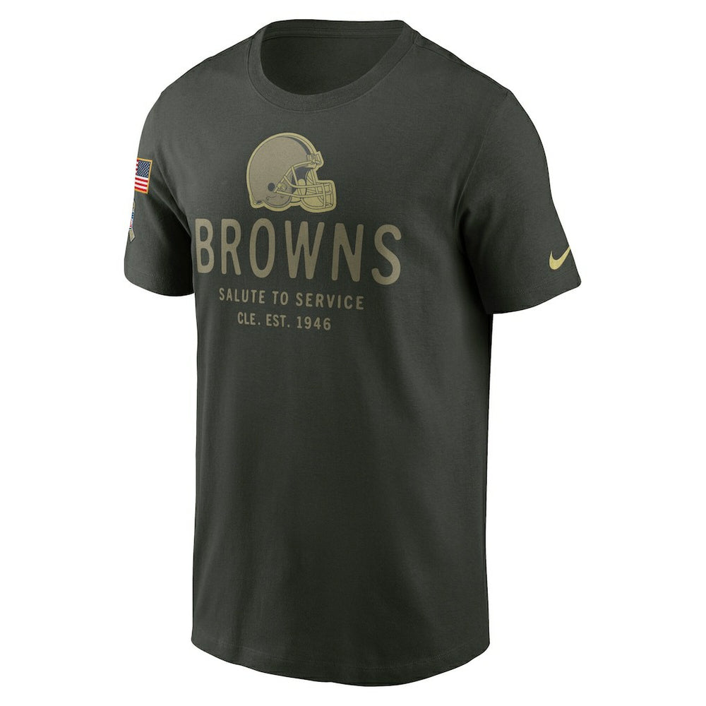 Nike Cleveland Browns 2025 Salute to Service Sideline Primary Edge Dri-FIT T-Shirt Forest Green