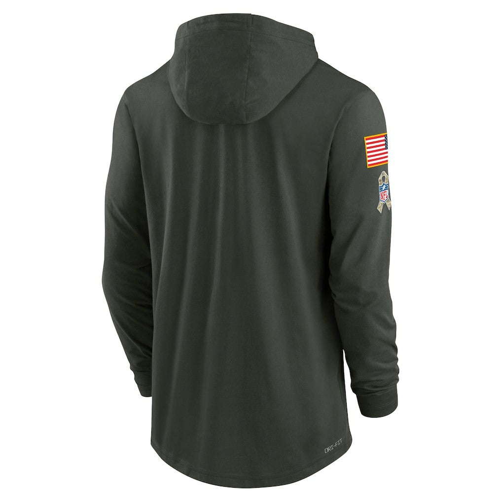 Nike Washington Commanders 2025 Salute to Service Sideline Dri-FIT Lightweight Hooded Pullover Forest Green