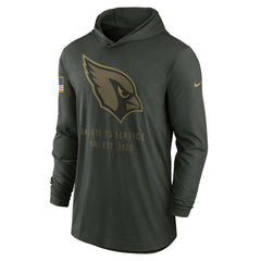 Nike Arizona Cardinals 2025 Salute to Service Sideline Dri-FIT Lightweight Hooded Pullover Forest Green