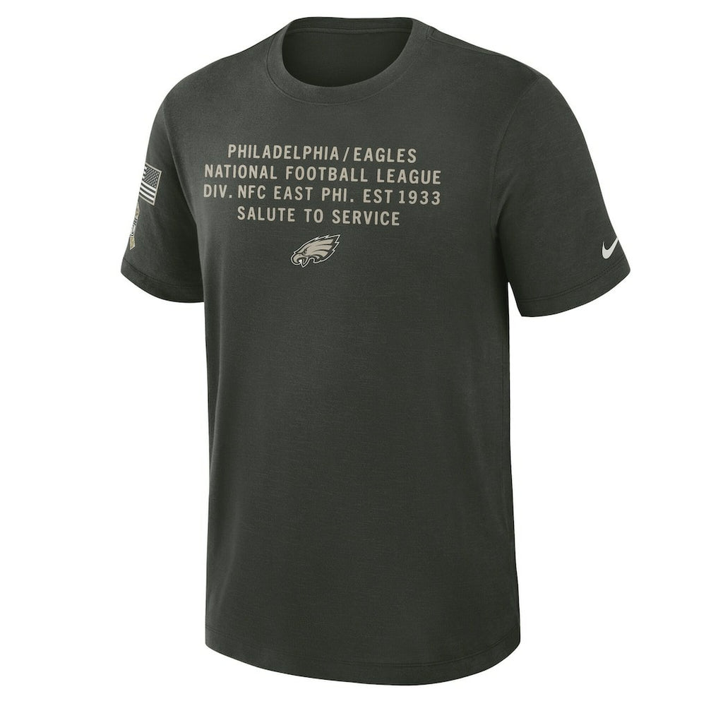Nike Philadelphia Eagles 2025 Salute to Service Sideline Slub Dri-FIT T-Shirt Dark Green