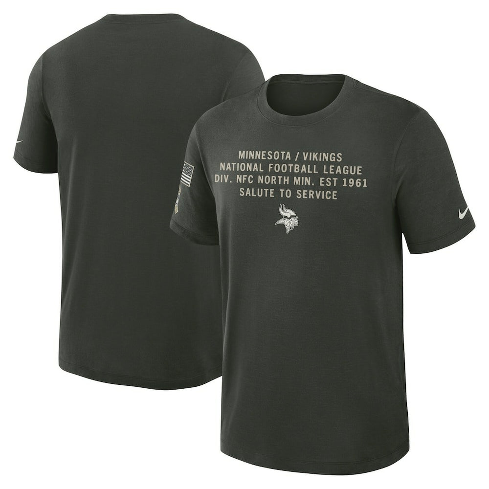 Nike Minnesota Vikings 2025 Salute to Service Sideline Slub Dri-FIT T-Shirt Dark Green