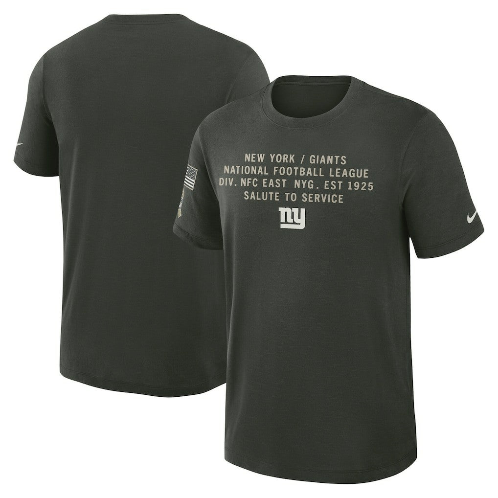Nike New York Giants 2025 Salute to Service Sideline Slub Dri-FIT T-Shirt Dark Green