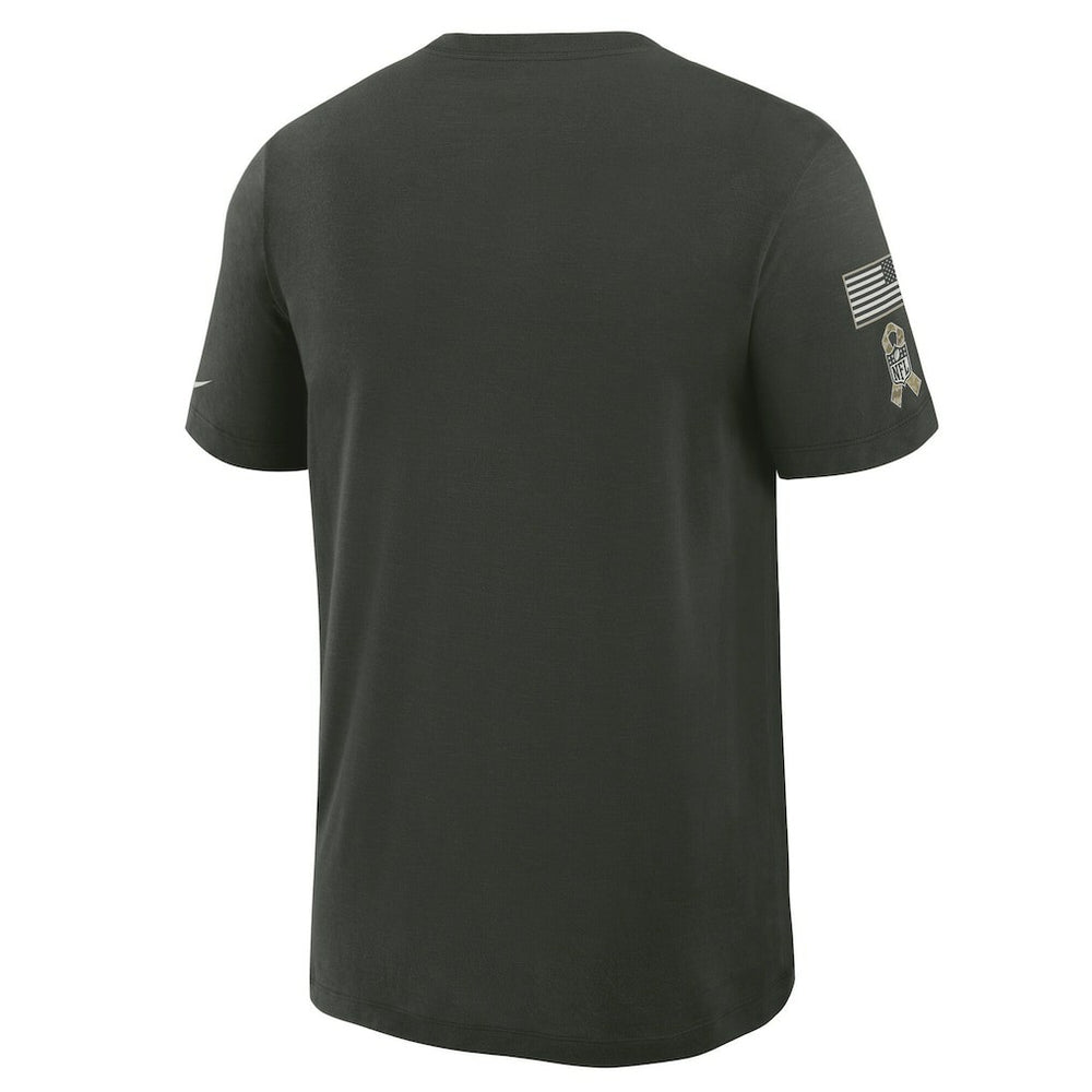Nike Houston Texans 2025 Salute to Service Sideline Slub Dri-FIT T-Shirt Dark Green