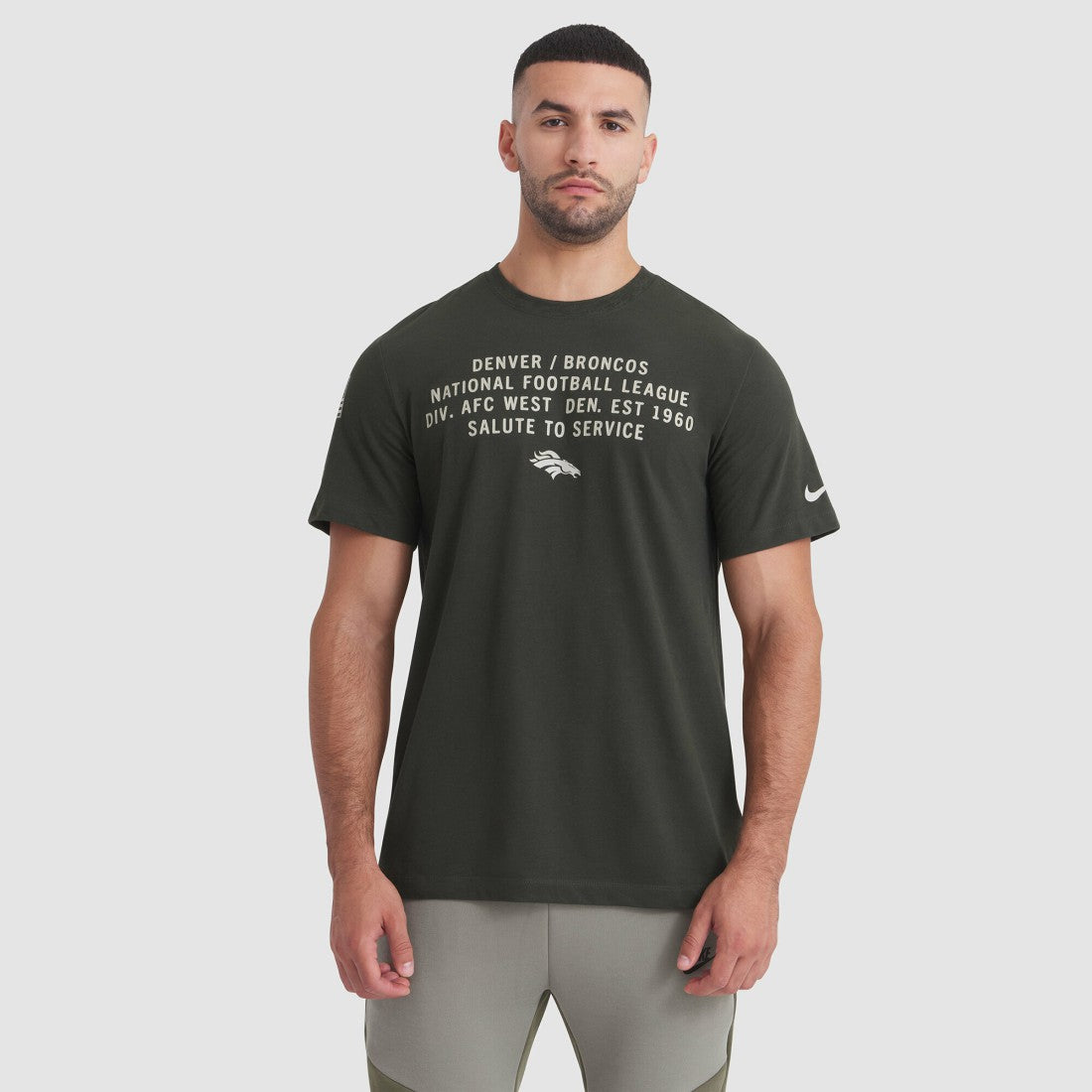 Nike Denver Broncos 2025 Salute to Service Sideline Slub Dri-FIT T-Shirt Forest Green