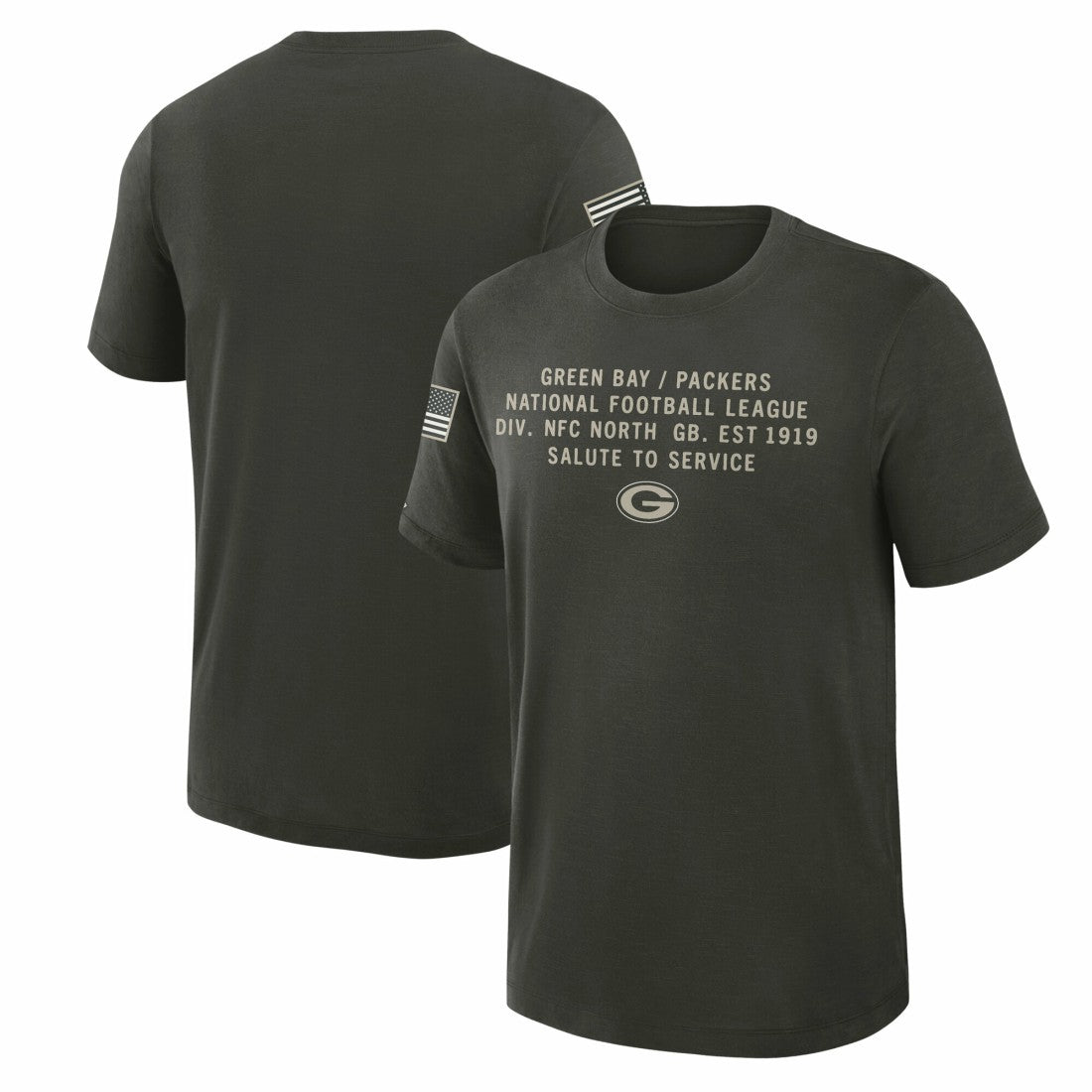 Nike Green Bay Packers 2025 Salute to Service Sideline Slub Dri-FIT T-Shirt Forest Green