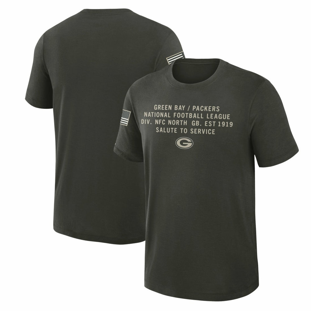 Nike Green Bay Packers 2025 Salute to Service Sideline Slub Dri-FIT T-Shirt Forest Green