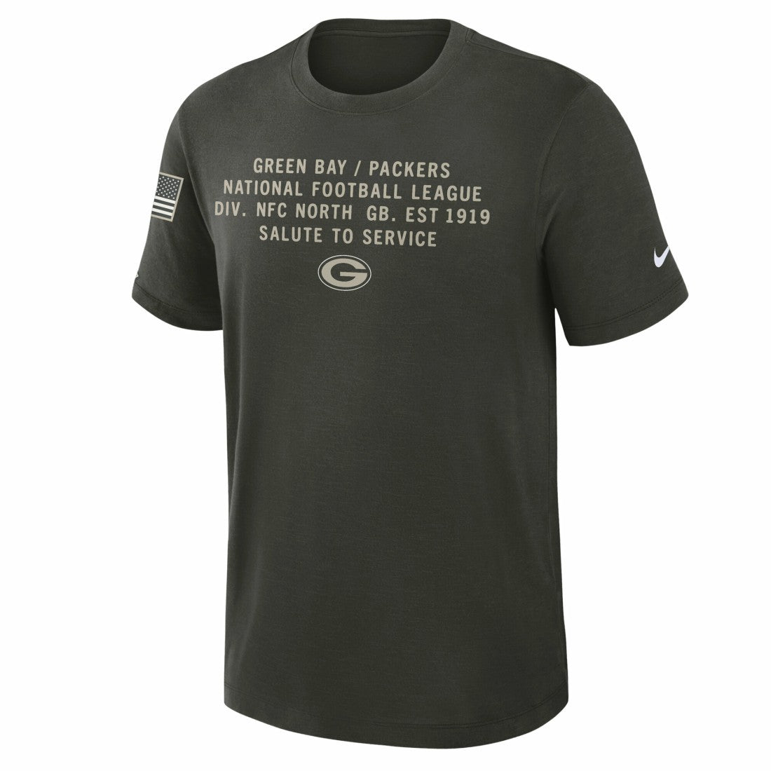 Nike Green Bay Packers 2025 Salute to Service Sideline Slub Dri-FIT T-Shirt Forest Green