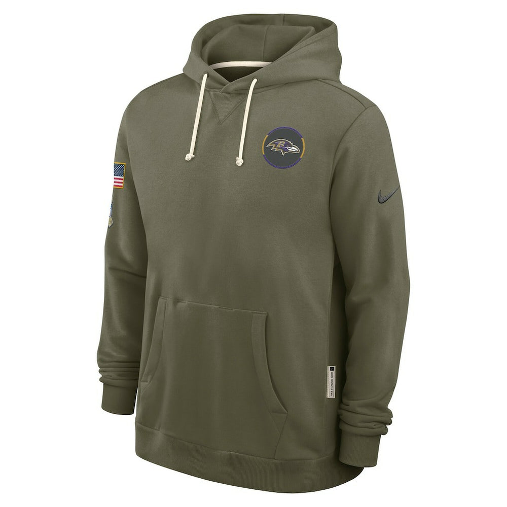 Nike Baltimore Ravens 2025 Salute to Service Sideline Standard Issue Dri-FIT Hoodie Olive