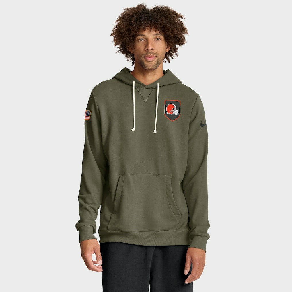 Nike Cleveland Browns 2025 Salute to Service Sideline Standard Issue Dri-FIT Hoodie Olive