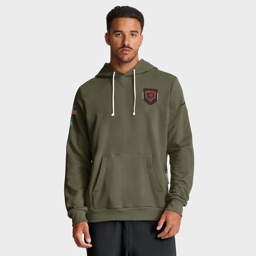 Nike Chicago Bears 2025 Salute to Service Sideline Standard Issue Dri-FIT Hoodie Olive