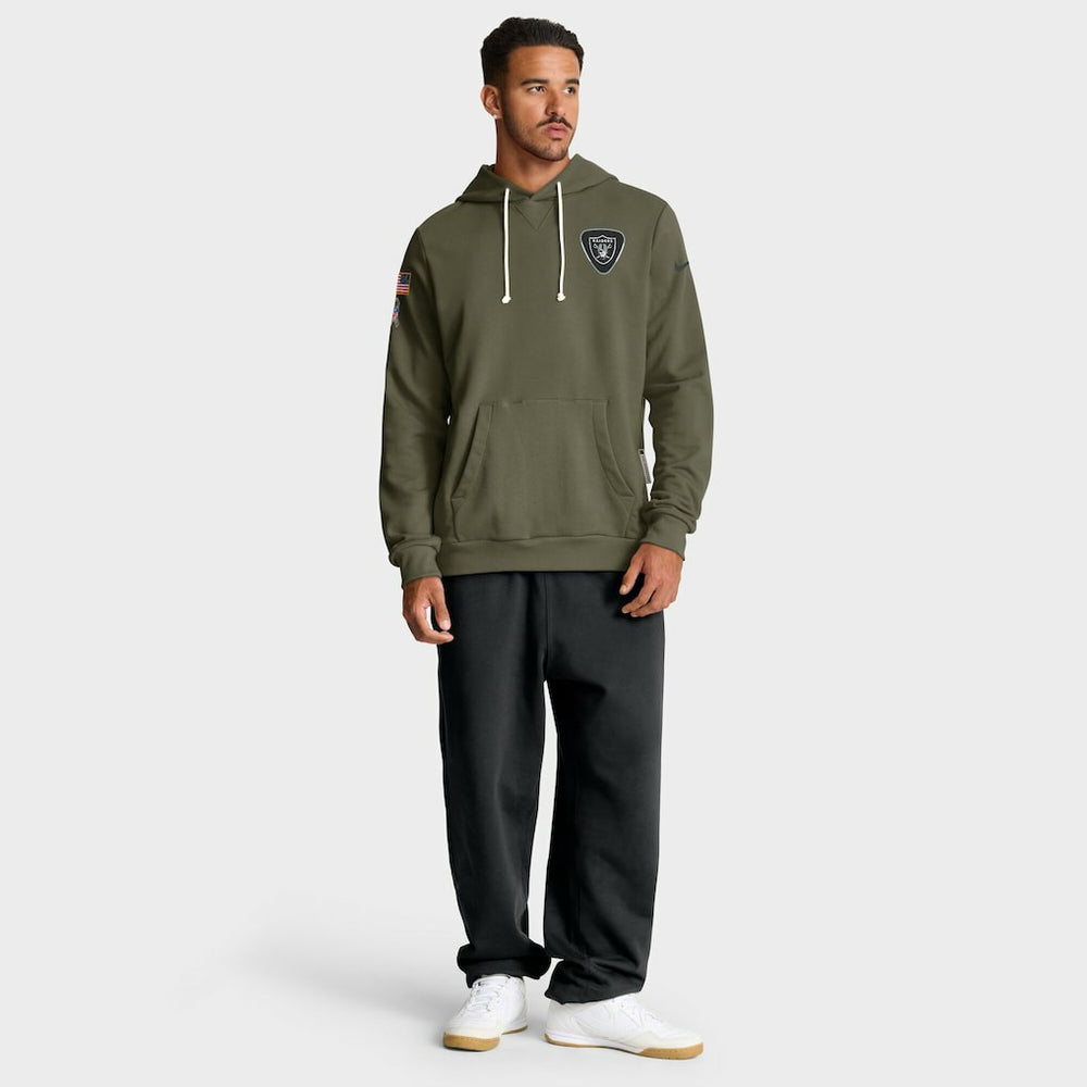 Nike Las Vegas Raiders 2025 Salute to Service Sideline Standard Issue Dri-FIT Hoodie Olive