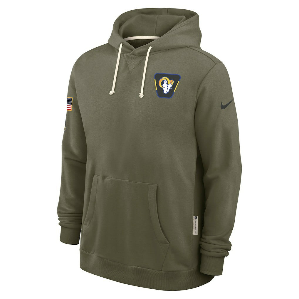 Nike Los Angeles Rams 2025 Salute to Service Sideline Standard Issue Dri-FIT Hoodie Olive