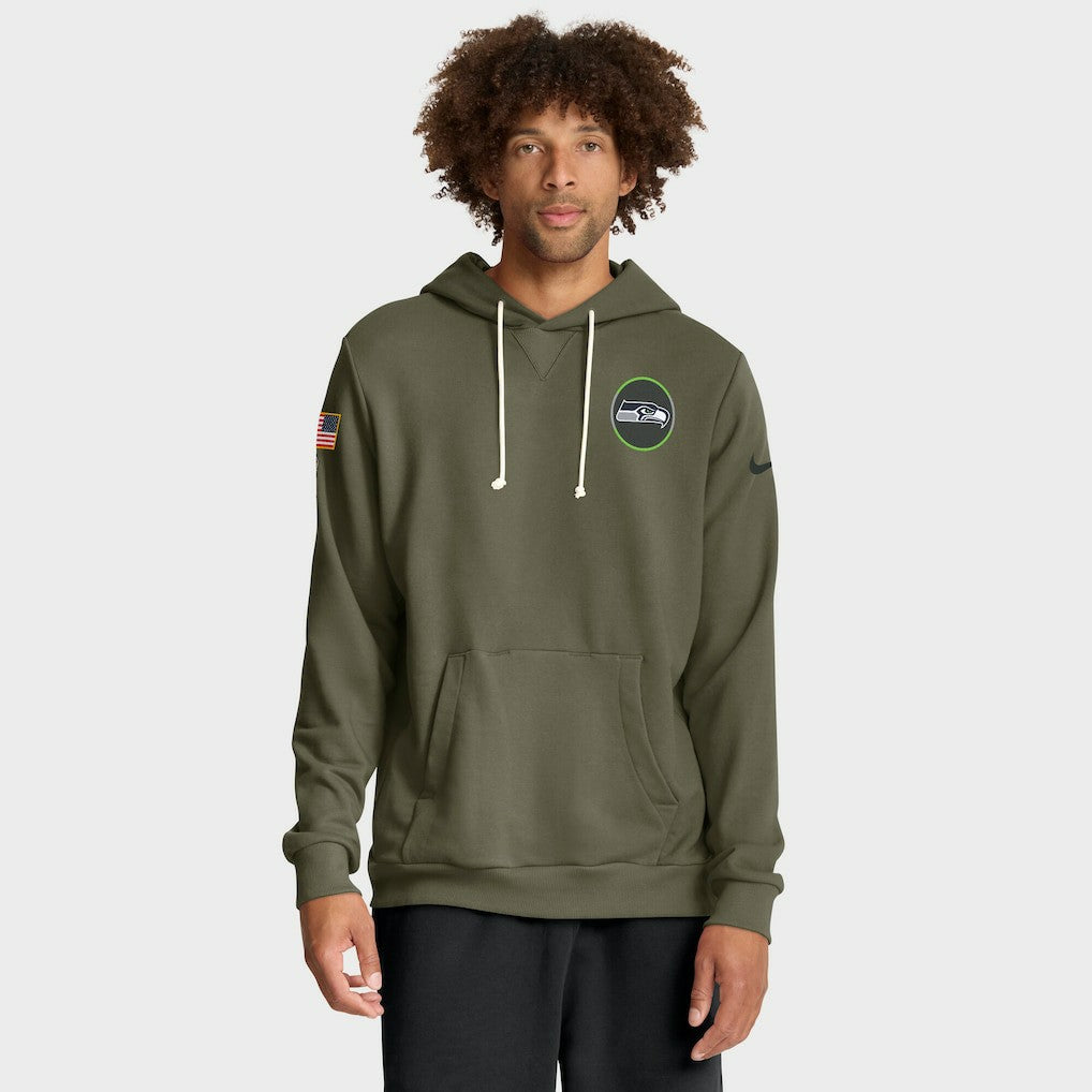 Nike Seattle Seahawks 2025 Salute to Service Sideline Standard Issue Dri-FIT Hoodie Olive