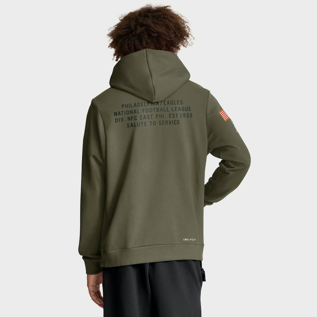 Nike Philadelphia Eagles 2025 Salute to Service Sideline Standard Issue Dri-FIT Hoodie Olive