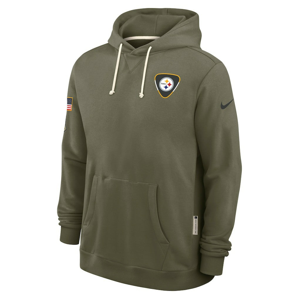 Nike Pittsburgh Steelers 2025 Salute to Service Sideline Standard Issue Dri-FIT Hoodie Olive