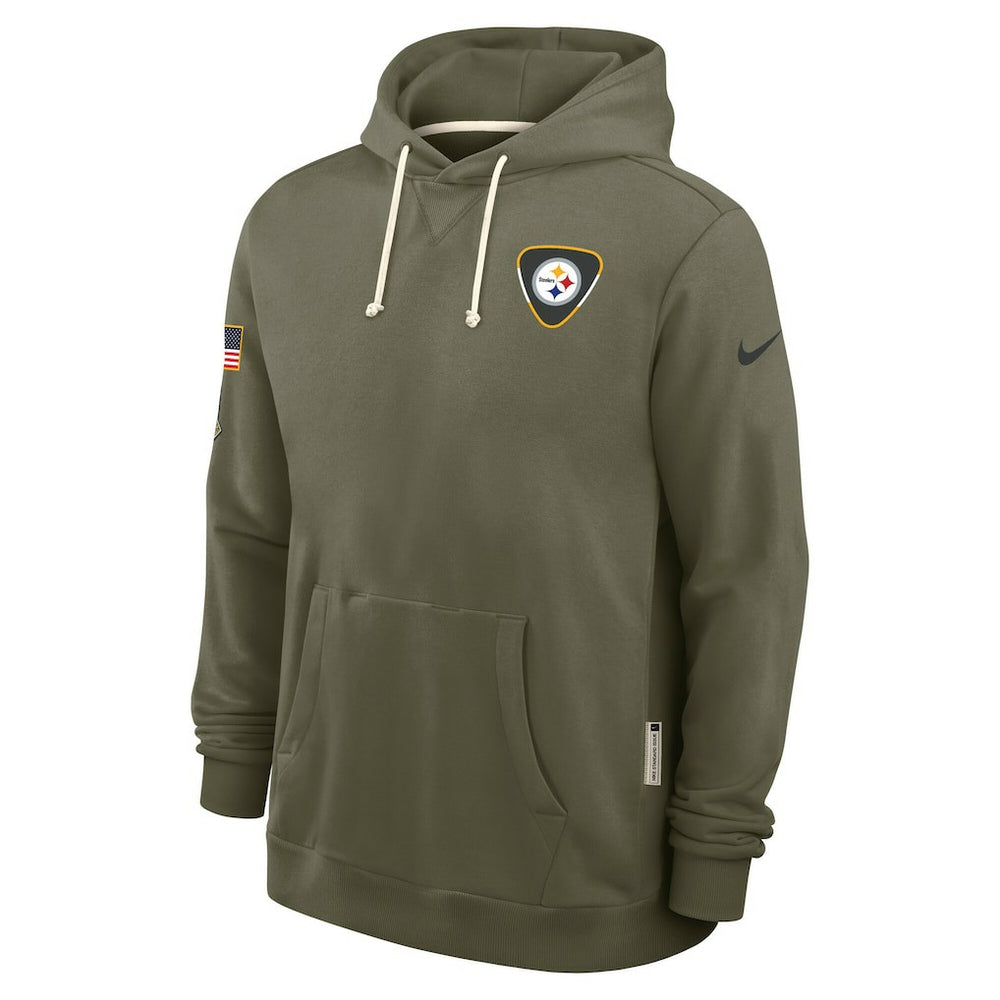 Nike Pittsburgh Steelers 2025 Salute to Service Sideline Standard Issue Dri-FIT Hoodie Olive