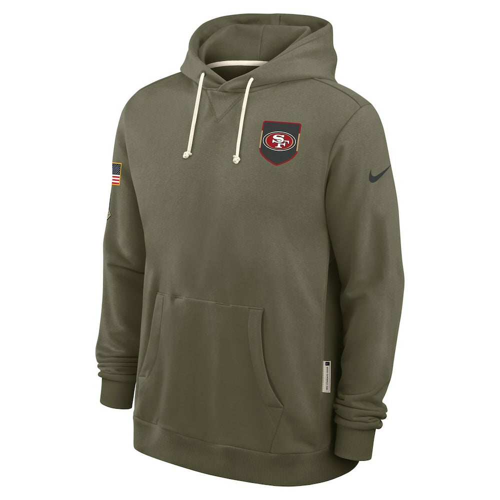 Nike San Francisco 49ers 2025 Salute to Service Sideline Standard Issue Dri-FIT Hoodie Olive