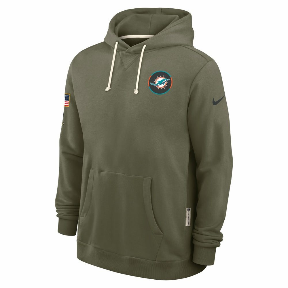 Nike Miami Dolphins 2025 Salute to Service Sideline Standard Issue Dri-FIT Hoodie Olive