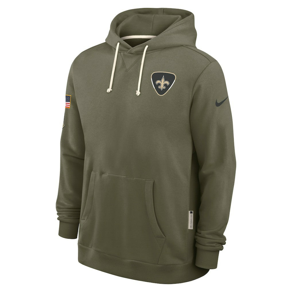 Nike New Orleans Saints 2025 Salute to Service Sideline Standard Issue Dri-FIT Hoodie Olive
