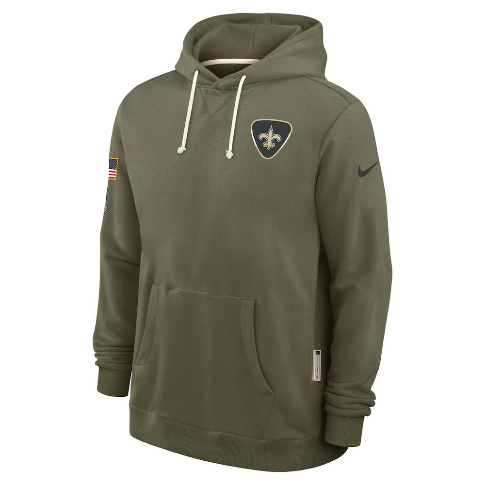 Nike New Orleans Saints 2025 Salute to Service Sideline Standard Issue Dri-FIT Hoodie Olive